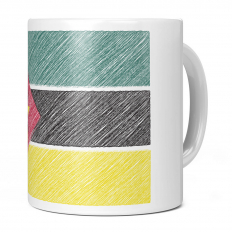 MOZAMBIQUE SCRIBBLE FLAG 11OZ NOVELTY MUG