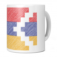 NAGORNO KARABAKH REPUBLIC SCRIBBLE FLAG 11OZ NOVELTY MUG