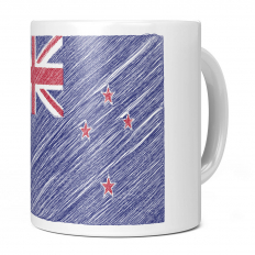 NEW ZEALAND SCRIBBLE FLAG 11OZ NOVELTY MUG