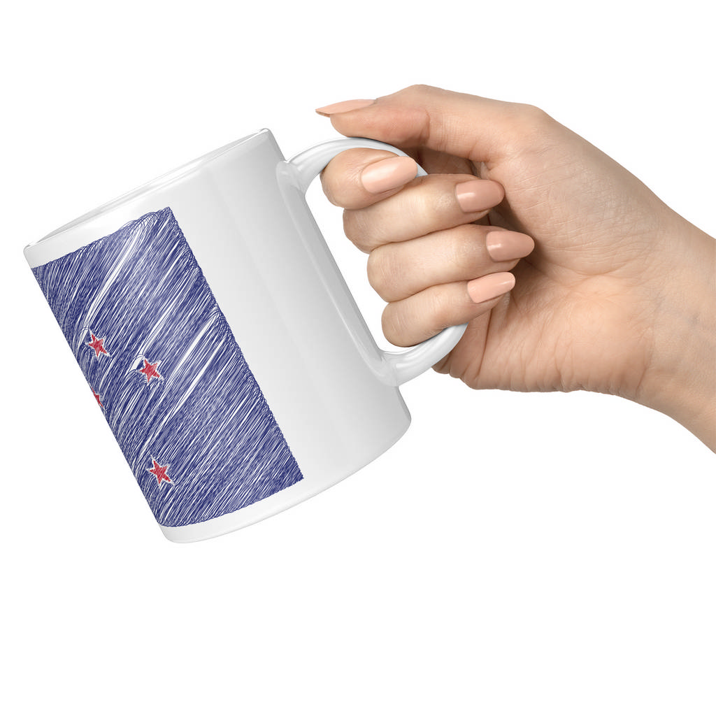 NEW ZEALAND SCRIBBLE FLAG 11oz NOVELTY MUG Mugs
