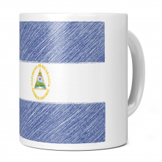 NICARAGUA SCRIBBLE FLAG 11OZ NOVELTY MUG