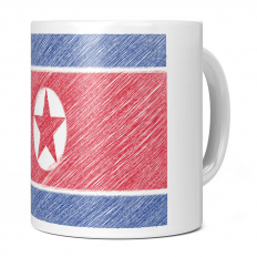 NORTH KOREA SCRIBBLE FLAG 11OZ NOVELTY MUG
