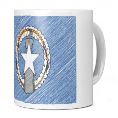 NORTHERN MARIANA ISLANDS SCRIBBLE FLAG 11OZ NOVELTY MUG