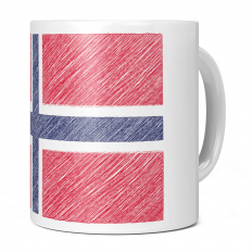 NORWAY SCRIBBLE FLAG 11OZ NOVELTY MUG