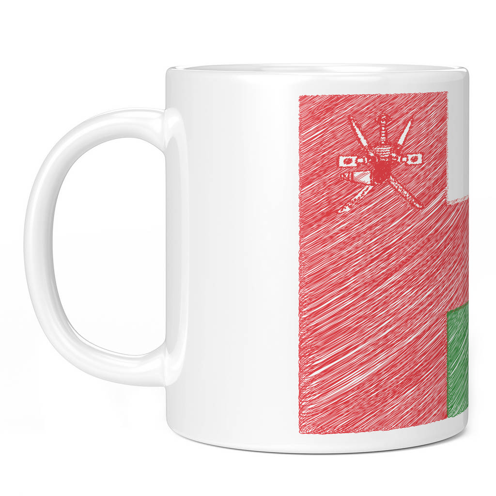 OMAN SCRIBBLE FLAG 11oz NOVELTY MUG Mugs