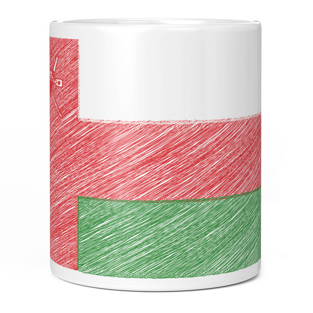 OMAN SCRIBBLE FLAG 11oz NOVELTY MUG Mugs