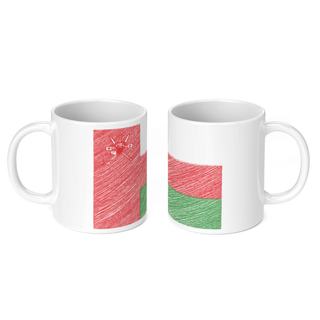 OMAN SCRIBBLE FLAG 11oz NOVELTY MUG Mugs