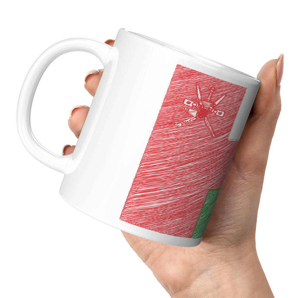 OMAN SCRIBBLE FLAG 11oz NOVELTY MUG Mugs