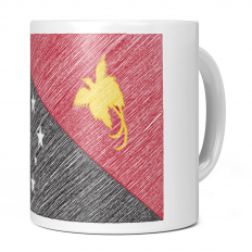 PAPUA NEW GUINEA SCRIBBLE FLAG 11OZ NOVELTY MUG