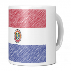 PARAGUAY SCRIBBLE FLAG 11OZ NOVELTY MUG