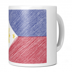 PHILIPPINES SCRIBBLE FLAG 11OZ NOVELTY MUG