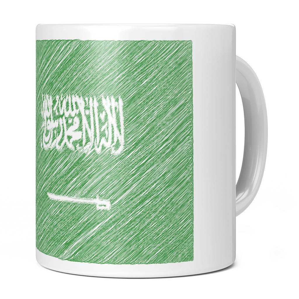 SAUDI ARABIA SCRIBBLE FLAG 11OZ NOVELTY MUG