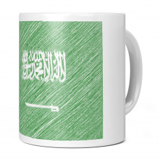 SAUDI ARABIA SCRIBBLE FLAG 11OZ NOVELTY MUG