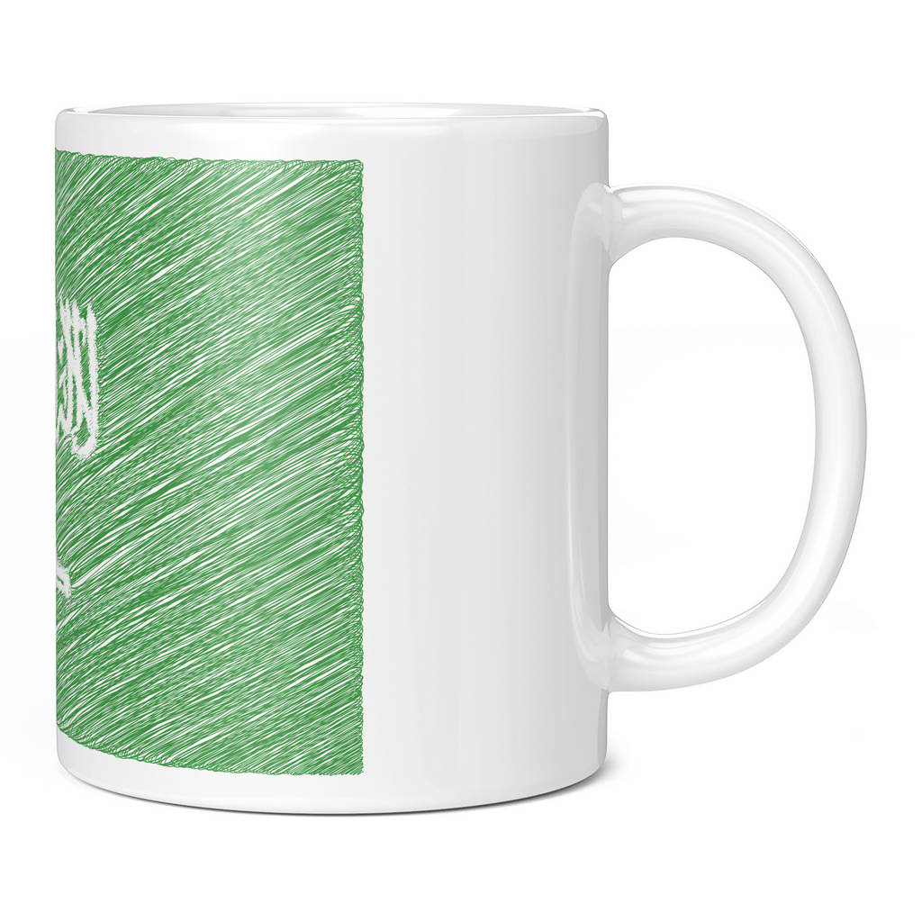 SAUDI ARABIA SCRIBBLE FLAG 11oz NOVELTY MUG Mugs