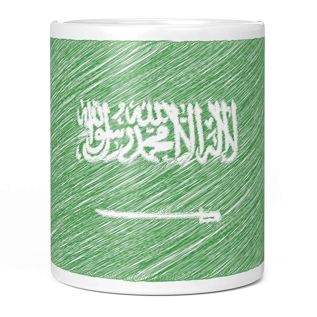 SAUDI ARABIA SCRIBBLE FLAG 11oz NOVELTY MUG Mugs