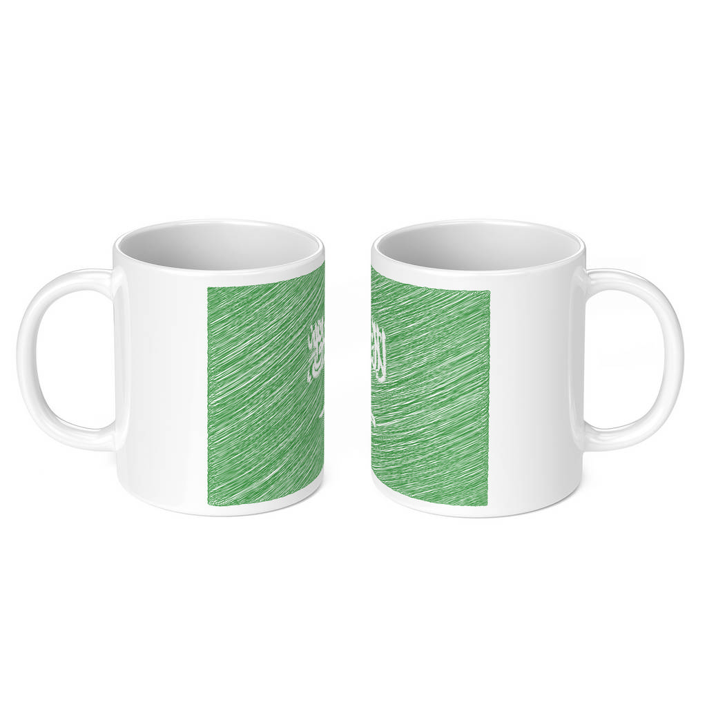 SAUDI ARABIA SCRIBBLE FLAG 11oz NOVELTY MUG Mugs