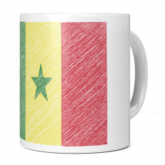 SENEGAL SCRIBBLE FLAG 11OZ NOVELTY MUG