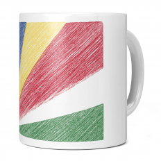SEYCHELLES SCRIBBLE FLAG 11OZ NOVELTY MUG