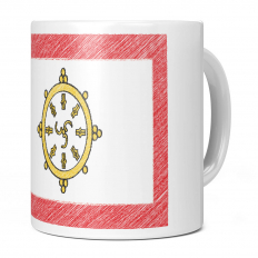 SIKKIM SCRIBBLE FLAG 11OZ NOVELTY MUG