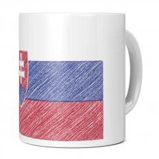 SLOVAKIA SCRIBBLE FLAG 11OZ NOVELTY MUG