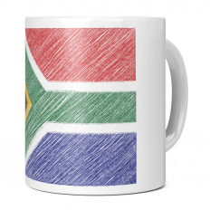 SOUTH AFRICA SCRIBBLE FLAG 11OZ NOVELTY MUG