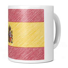 SPAIN SCRIBBLE FLAG 11OZ NOVELTY MUG