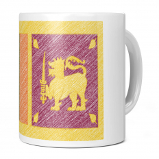 SRI LANKA SCRIBBLE FLAG 11OZ NOVELTY MUG