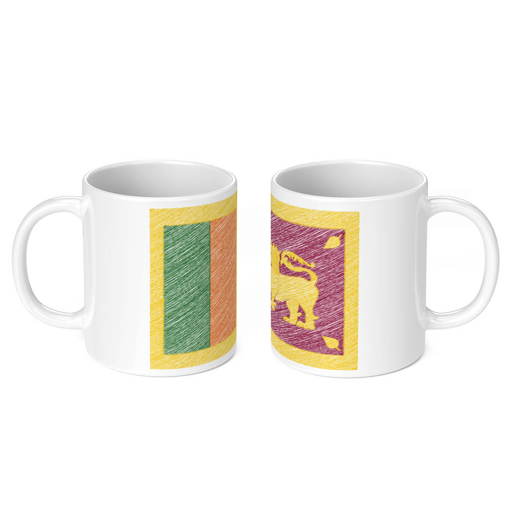 SRI LANKA SCRIBBLE FLAG 11oz NOVELTY MUG Mugs
