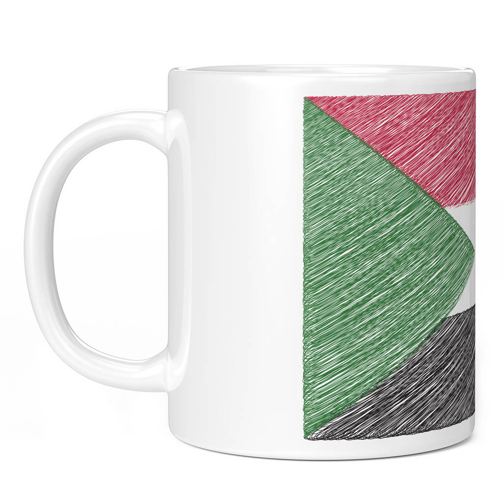 SUDAN SCRIBBLE FLAG 11oz NOVELTY MUG Mugs