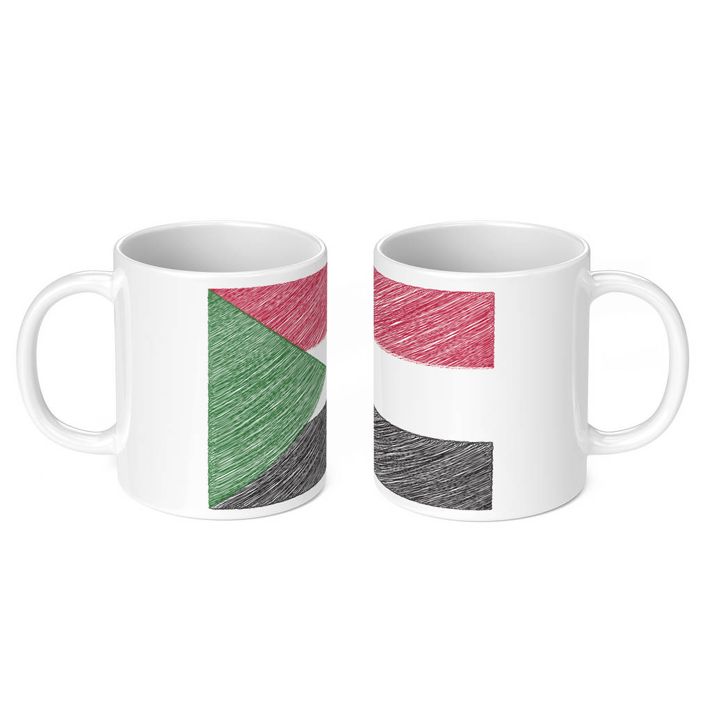 SUDAN SCRIBBLE FLAG 11oz NOVELTY MUG Mugs