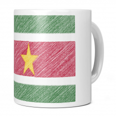 SURINAME SCRIBBLE FLAG 11OZ NOVELTY MUG