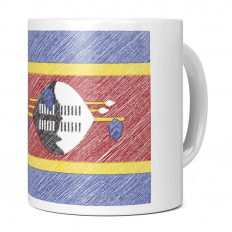 SWAZILAND SCRIBBLE FLAG 11OZ NOVELTY MUG