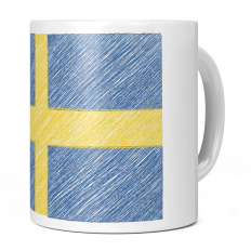 SWEDEN SCRIBBLE FLAG 11OZ NOVELTY MUG