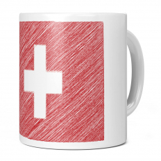 SWITZERLAND SCRIBBLE FLAG 11OZ NOVELTY MUG