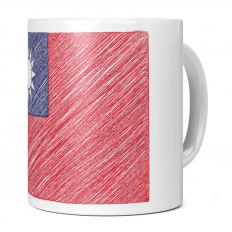 TAIWAN SCRIBBLE FLAG 11OZ NOVELTY MUG