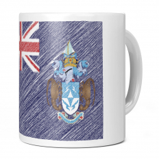 TRISTAN DA CUNHA SCRIBBLE FLAG 11OZ NOVELTY MUG