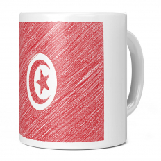 TUNISIA SCRIBBLE FLAG 11OZ NOVELTY MUG