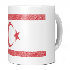 TURKISH REPUBLIC OF NORTHERN CYPRUS SCRIBBLE FLAG 11OZ NOVELTY MUG
