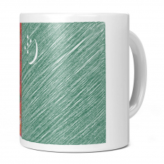 TURKMENISTAN SCRIBBLE FLAG 11OZ NOVELTY MUG
