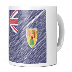 TURKS AND CAICOS ISLANDS SCRIBBLE FLAG 11OZ NOVELTY MUG