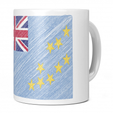 TUVALU SCRIBBLE FLAG 11OZ NOVELTY MUG