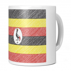 UGANDA SCRIBBLE FLAG 11OZ NOVELTY MUG