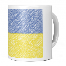 UKRAINE SCRIBBLE FLAG 11OZ NOVELTY MUG