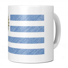 URUGUAY SCRIBBLE FLAG 11OZ NOVELTY MUG