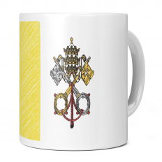 VATICAN CITY SCRIBBLE FLAG 11OZ NOVELTY MUG