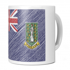 UK VIRGIN ISLANDS SCRIBBLE FLAG 11OZ NOVELTY MUG