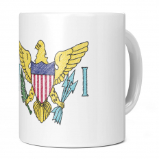US VIRGIN ISLANDS SCRIBBLE FLAG 11OZ NOVELTY MUG