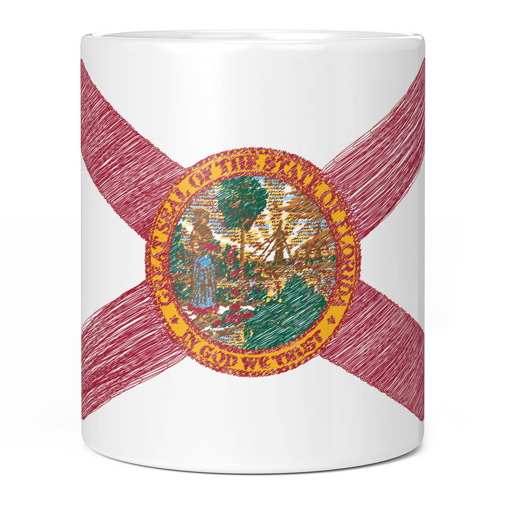 FLORIDA STATE SCRIBBLE FLAG 11oz NOVELTY MUG Mugs