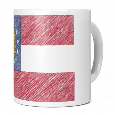 GEORGIA STATE SCRIBBLE FLAG 11OZ NOVELTY MUG