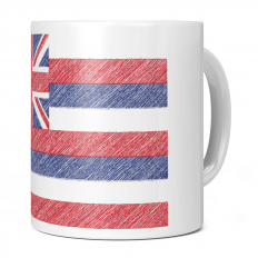 HAWAII STATE SCRIBBLE FLAG 11OZ NOVELTY MUG